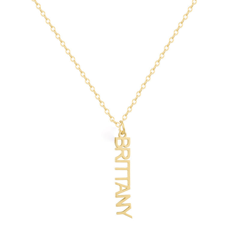 Custom/Personalized Mini Vertical Charm Nameplate Necklace